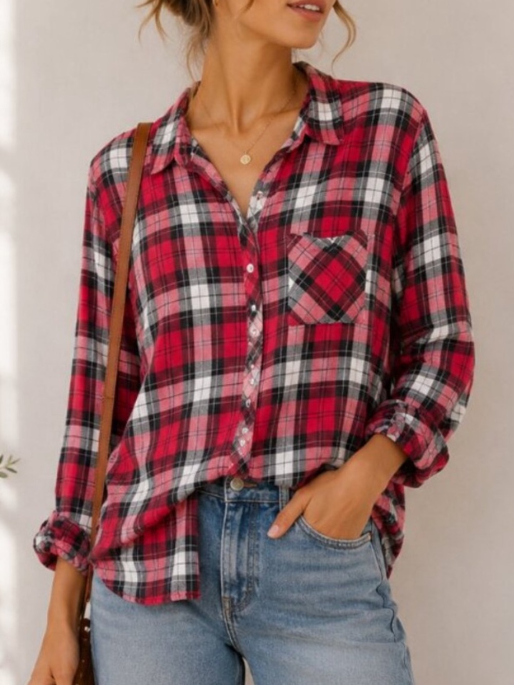 Rails Red Plaid Button-Down Shirt for Girls - Picture 6 of 9